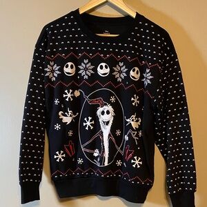 Disney Black and White Jack Skellington Sweatshirt - the sweatshirt lights up!